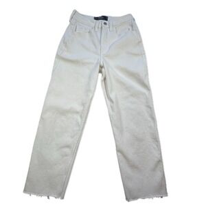 Hollister Ultra High Rise Vintage Straight Jeans 1S W25 L25 White Denim Ankle